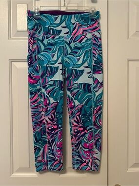 Lilly Pulitzer Luxletic High-Rise Crop Leggings Don't Wanna Leaf Size Medium